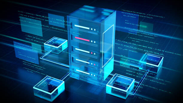 view of a server abstract background illustration 3d rendering